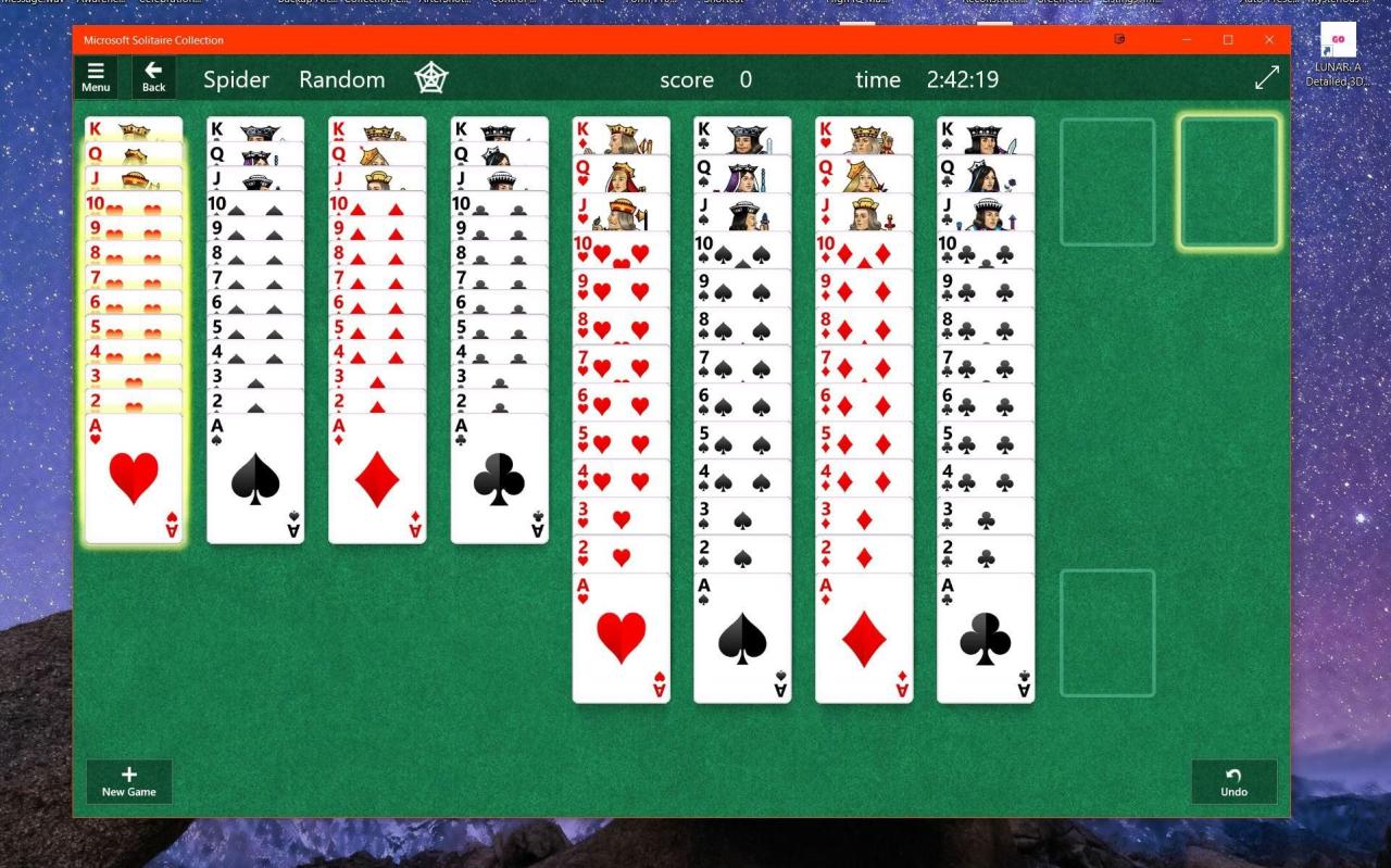 Spider solitaire games