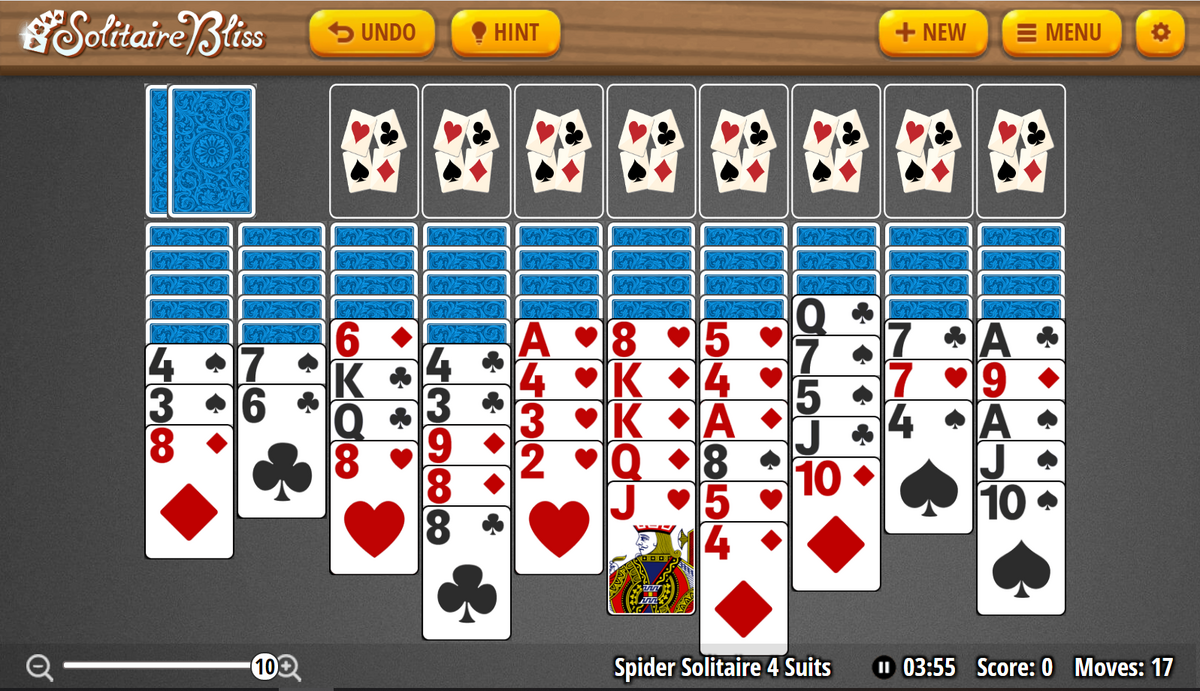 Spider solitaire games